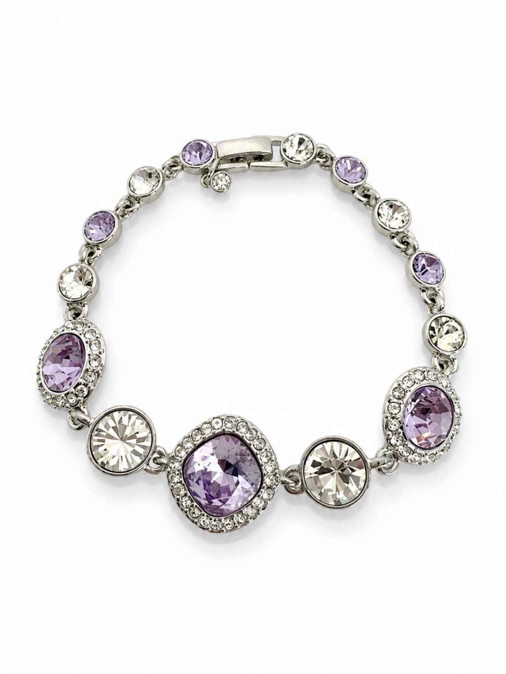 Givenchy Sparkling Purple Crystal Bracelet in Silver-Tone